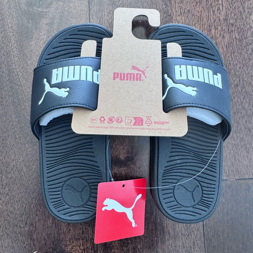 NWT Puma Black Kids' Slide Sandals